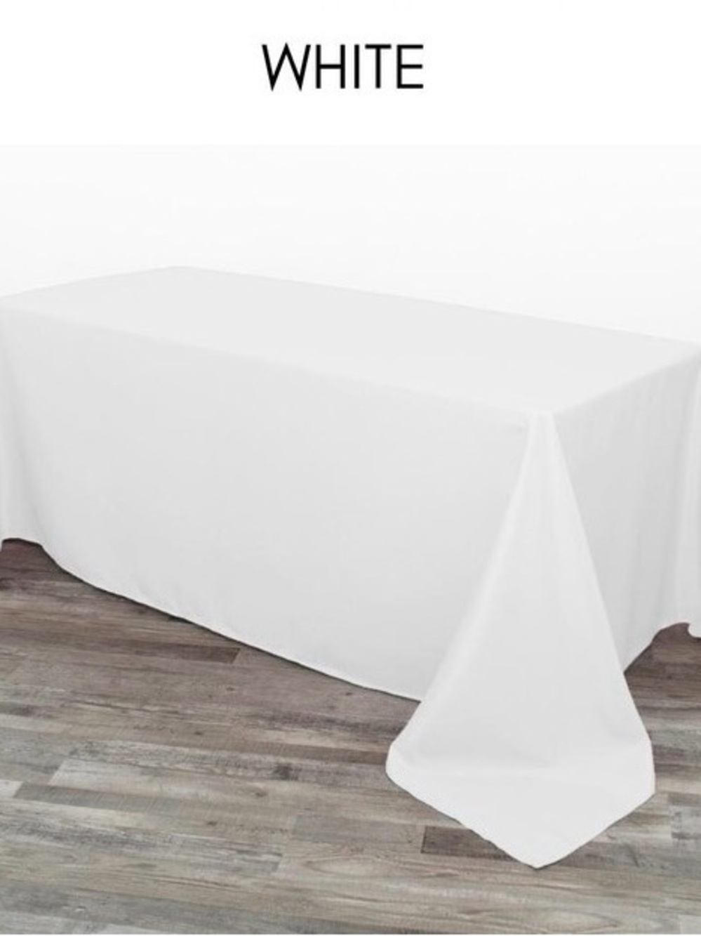 Polyester 90 x 132 Inch rectangular tablecloths.